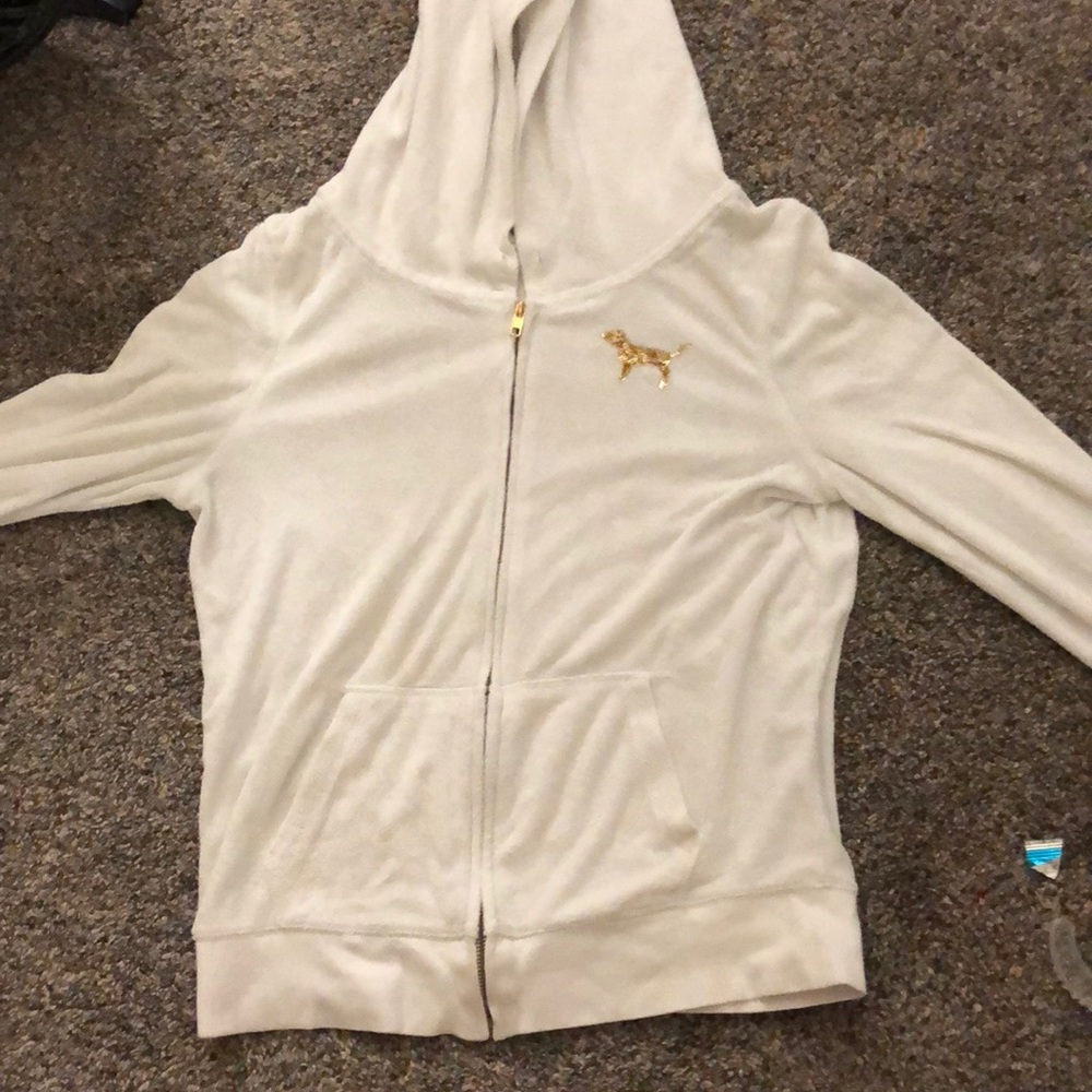 VS PINK WHITE AND GOLD JACKET